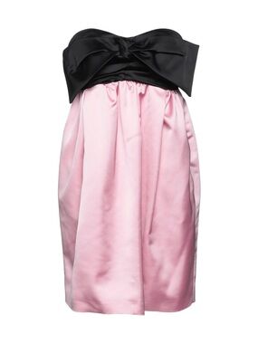 Jijil Strapless Black and Pink Satin Party Dress